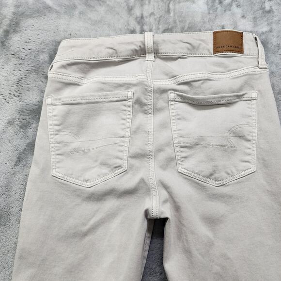 American Eagle Jeans Womens 6 SHORT Beige Distressed Stretch High Rise Jegging - Picture 4 of 15